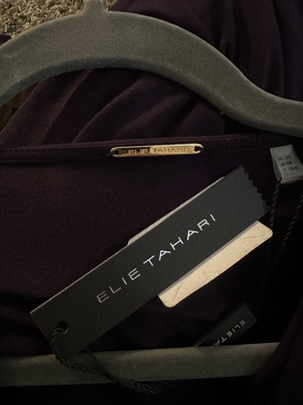 Elie TAHARI Ultra Purple Cowl Neck Long Sleeve Top size extra small - Picture 6 of 6